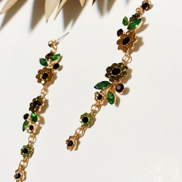 Flower drop earrings #658 - Picture 3 of 4
